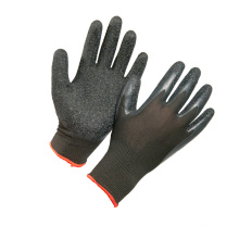 13G Polyester Black Latex Coated Work Glove